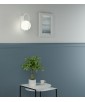 Lampa ścienna kinkiet KOBAN D biała owalna rama i biały szklany klosz UMMO