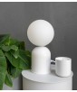 Lampa na stolik LUOTI ST biała lampa stojąca ze szklanym kloszem UMMO