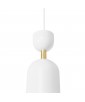 Lampa sufitowa SUPURU biała lampa wisząca z mosiężną rurką UMMO