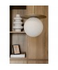 Potrójna sufitowa mosiężna lampa wisząca BORRA B 3P trzy białe szklane kule 15cm UMMO