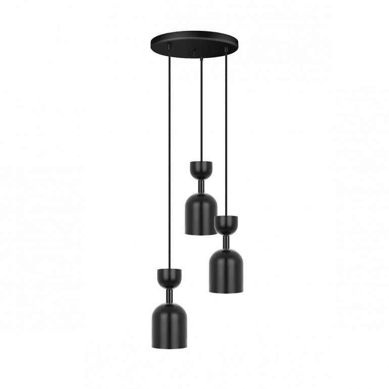 SUPURU 3P schwarze Pendelleuchte / Plafond
