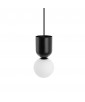Lampa sufitowa LUOTI czarna lampa wisząca ze szklanym kloszem UMMO
