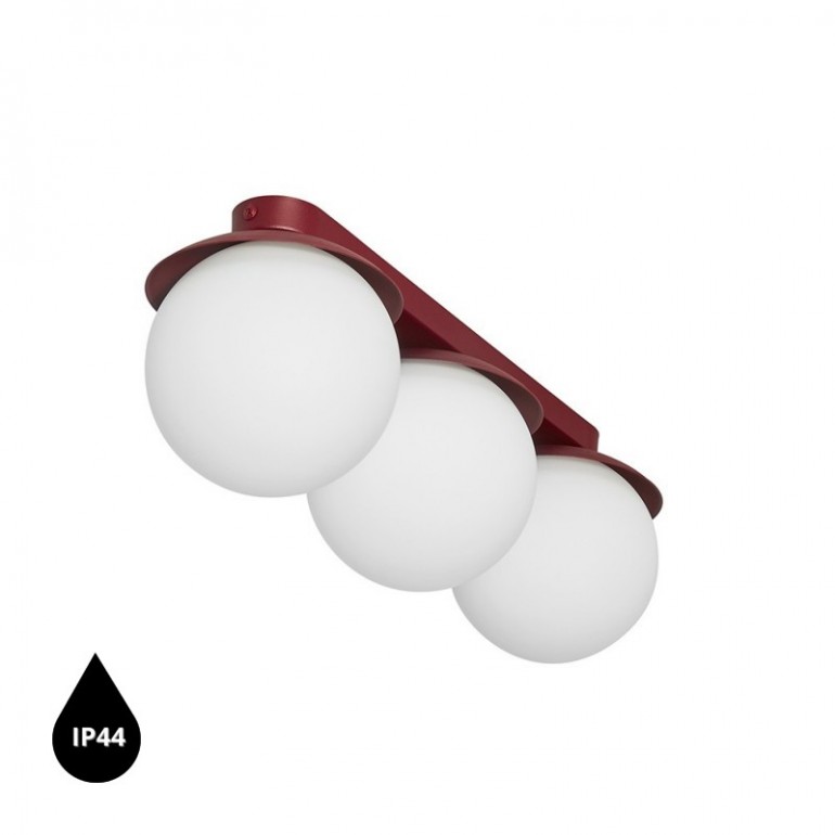 KUUL B burgunderrote Decken-/Platzleuchte mit erhöhter IP44-Dichtheit