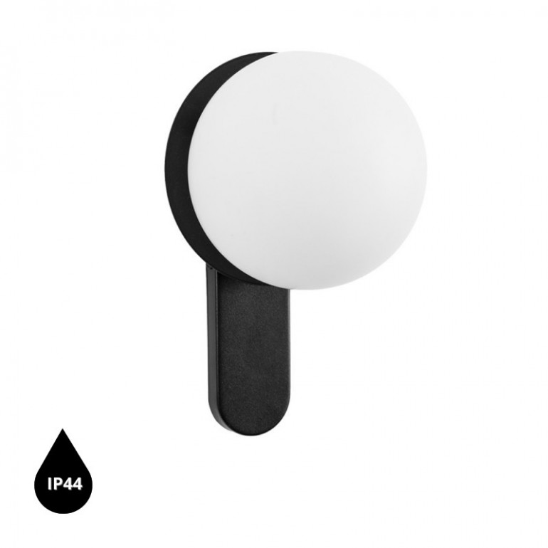 KUUL D schwarze Wandleuchte / Wandleuchter mit erhöhter Dichtigkeit IP44