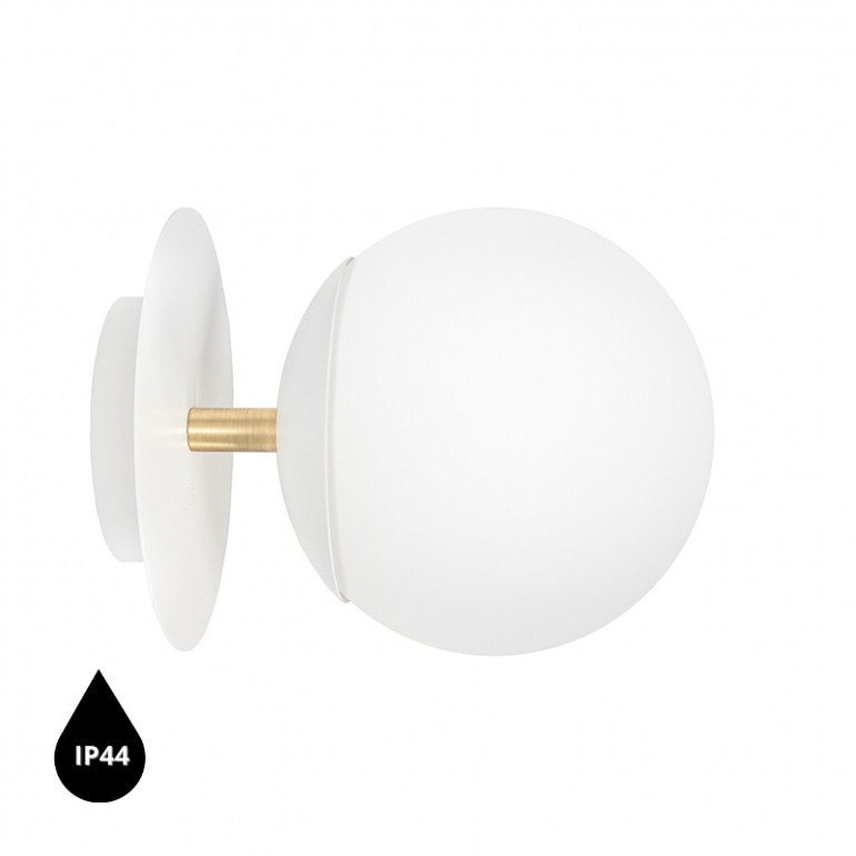 PLAAT C weiße Wandleuchte / Wandleuchter mit Messing