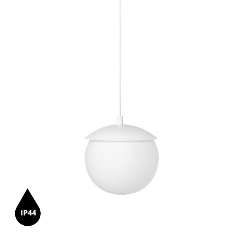 KUUL G weiße Decken-Pendelleuchte IP44