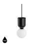 Lampa sufitowa LUOTI czarna lampa wisząca ze szklanym kloszem UMMO