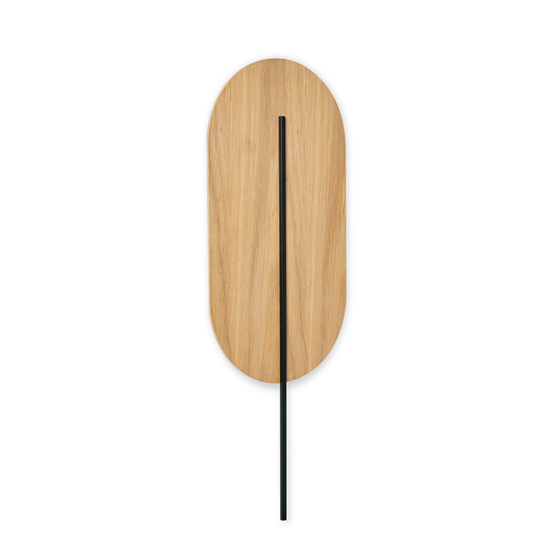 ROKKE WOOD Wandlampe / Wandleuchter aus Holz mit schwarzen Verzierungen