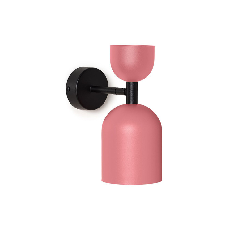 SUPURU W rosa verstellbare Wandlampe / Wandleuchter mit schwarzem Rohr