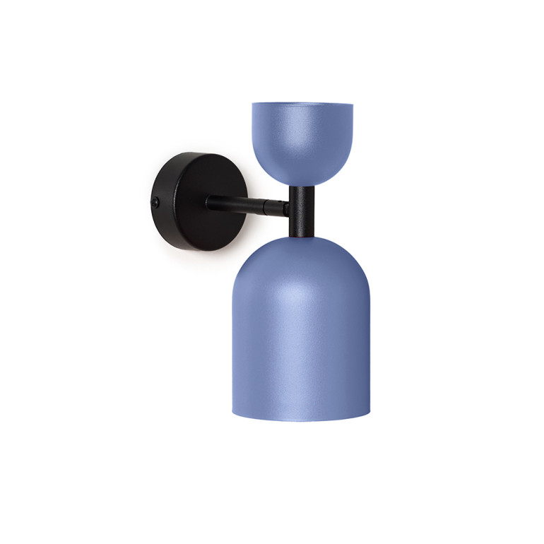 SUPURU W blaue verstellbare Wandleuchte mit schwarzem Rohr
