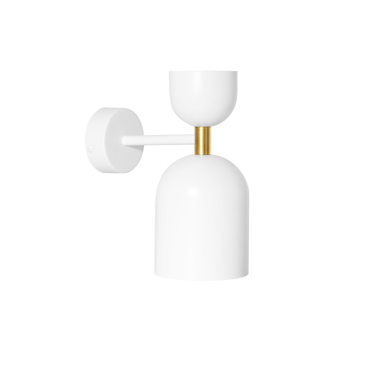SUPURU W weiß verstellbare Wandlampe / Wandleuchter mit Messingrohr
