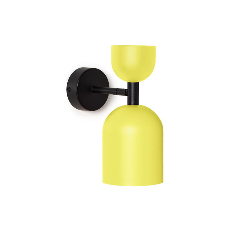 SUPURU W gelbe verstellbare Wandlampe / Wandleuchte mit schwarzem Rohr