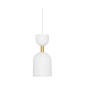 Lampa sufitowa SUPURU biała lampa wisząca z mosiężną rurką UMMO