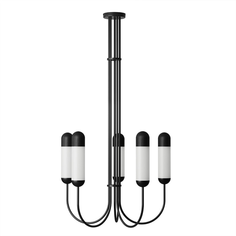 FUNSUI B schwarzer Kronleuchter in Größe M