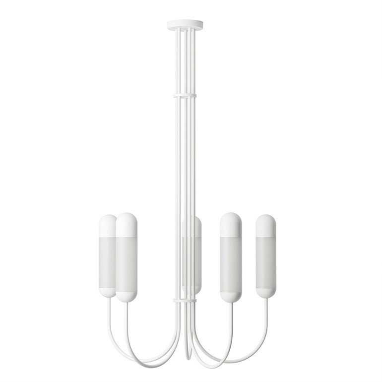 FUNSUI B weißer Kronleuchter in Größe M