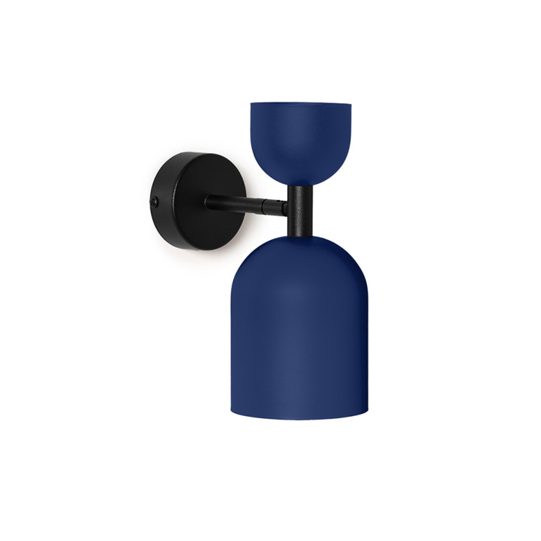 SUPURU W marineblaue Wandleuchte mit schwarzem Rohr
