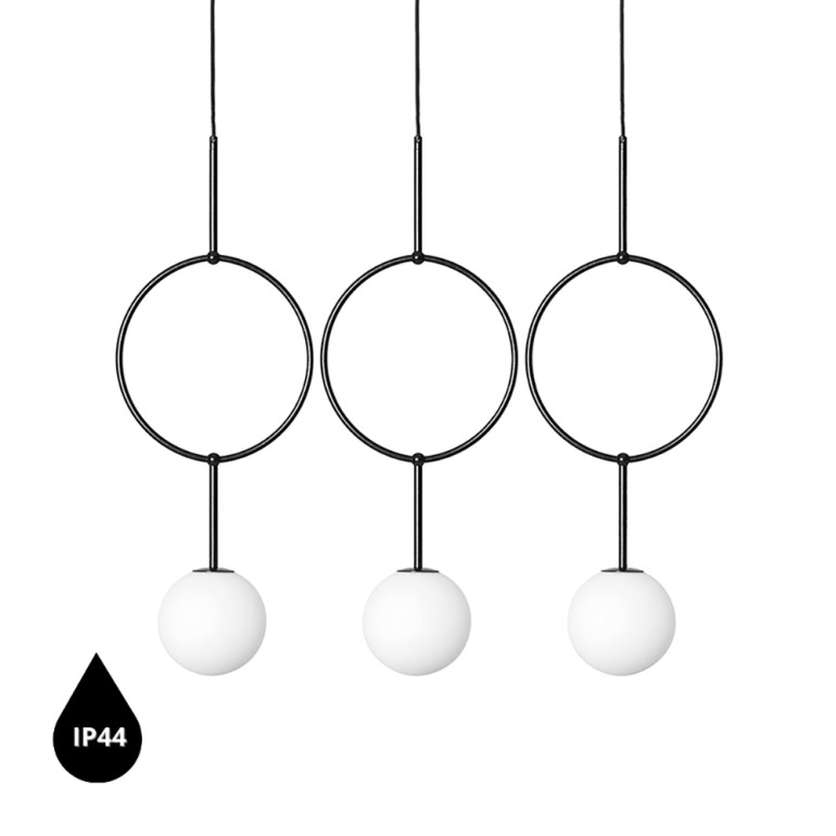 ISUULLA C schwarz dreifache Deckenleuchte IP44