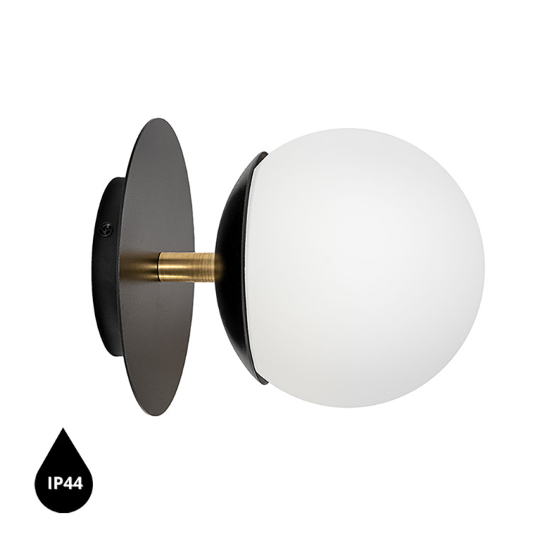 PLAAT C schwarze Wandleuchte / Wandleuchter mit Messing