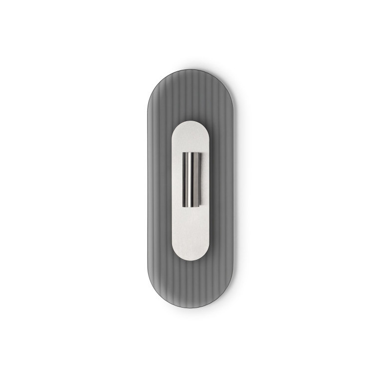 RIFLO W C Steel – Wandleuchte aus Stahl mit verstellbarem Reflektor und graphitfarbenem Glas