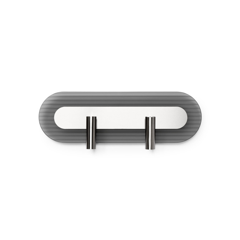 RIFLO W C Steel – Wandleuchte aus Stahl mit verstellbarem Reflektor und farblosem, satiniertem Glas